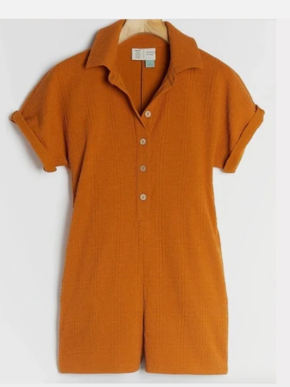 Anthropologie Rust Orange Polo Romper